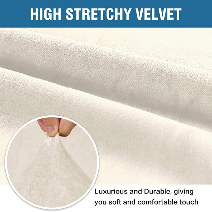 H.VERSAILTEX Stretch Velvet Armchair Cover Couch Covers 1 Cushion Chair - Image 3