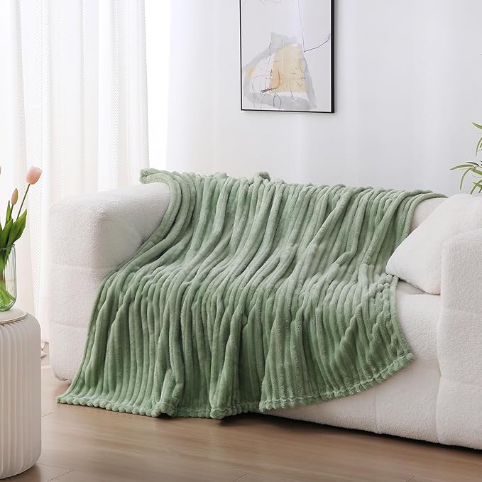 Sage Green Fleece Throw Blanket 50”×70” - Image 3
