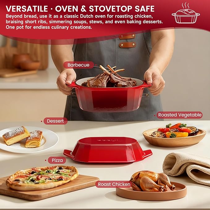 Enameled Cast Iron Sourdough Bread Oven – 3.3QT Dutch Oven - Image 7