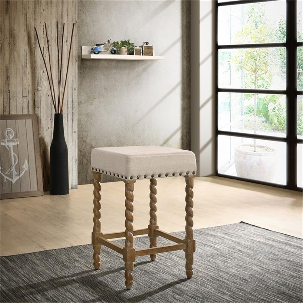 Carolina Chair & Table Remick 24" Counter Stool with Linen Upholster...
