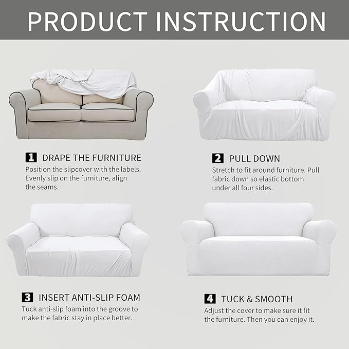 Easy-Going Stretch Oversized Loveseat Slipcover 1-Piece Sofa Cover Furniture