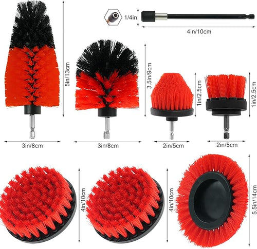 8 Pcs Drill Brush Attachment Set, Power Cleaning Scrub Brush Kit - Image 2