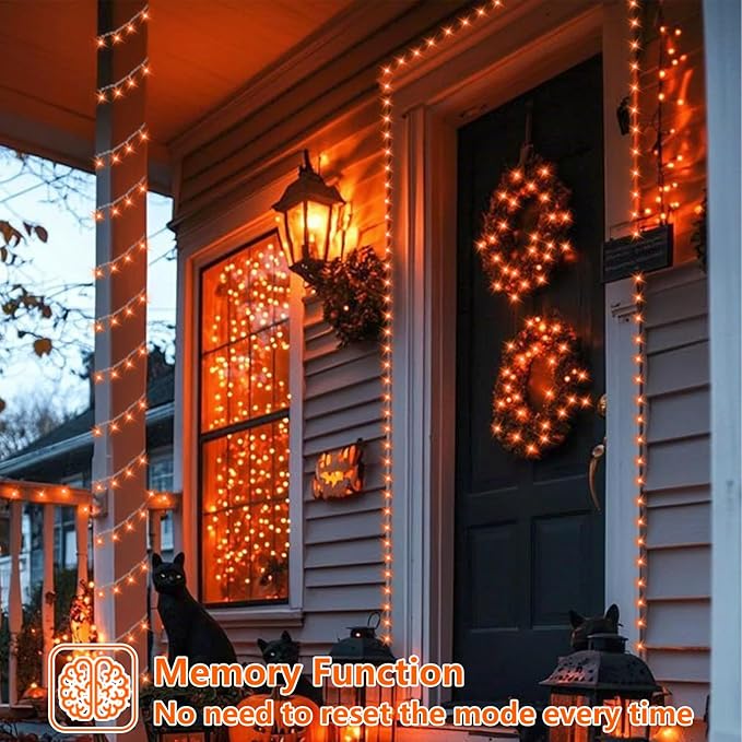 YEGUO 165ft 500 LED Halloween Lights Outdoor Waterproof, Orange String Lights...
