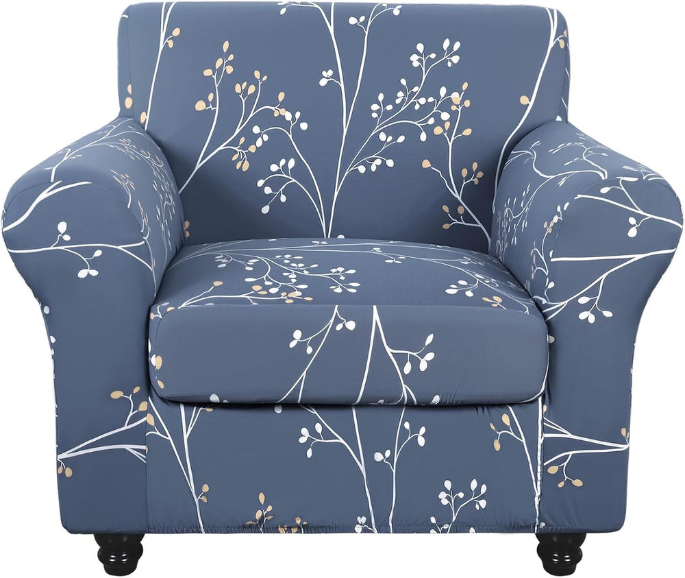 SearchI Stretch Sofa Cover Printed Couch Covers, Floral Pattern 2 Piece Armch...