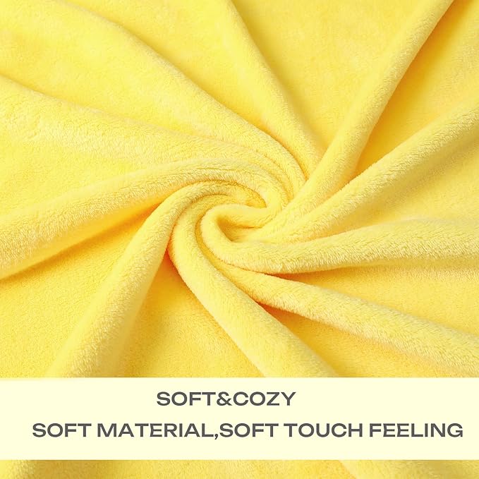 JIAHANNHA Fleece Blanket King Size Yellow 108 by 90 Inches Throw Blankets - Image 3