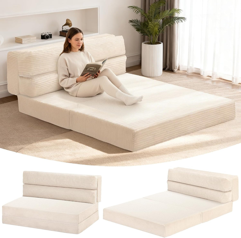 Folding Mattress Full, 3 in 1 Convertible Sofa Bed Foldable Couch Bed Floor C...