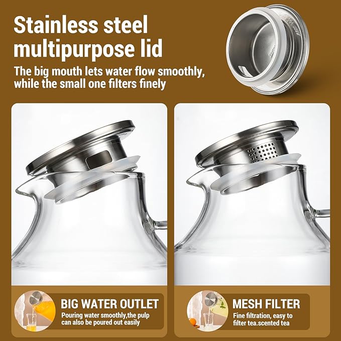 2 Pack 1 Gallon thickened Glass Pitcher - Image 4