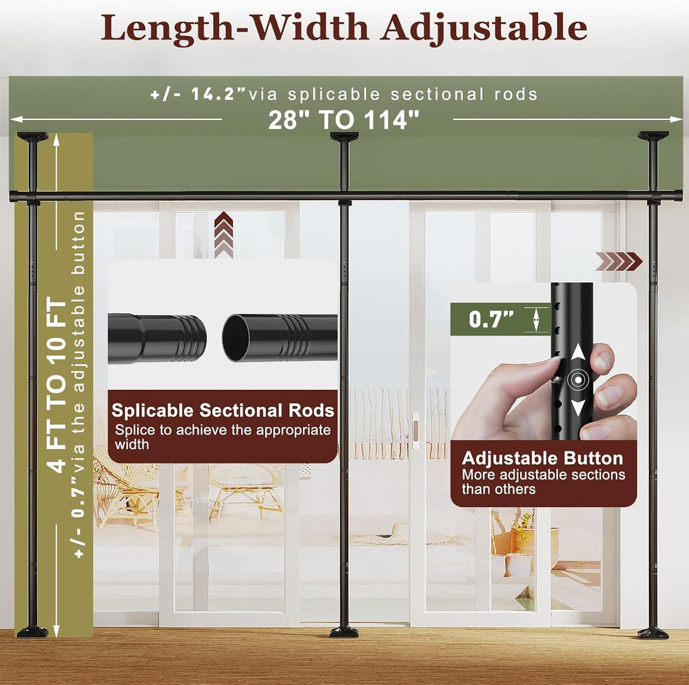 Goovilla Room Divider for Room Separation, 4-10ft(H) 28-114inch(W), Black