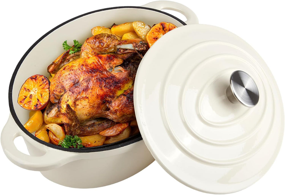 5.5 Quart Oval Enameled Cast Iron Dutch Oven Pot