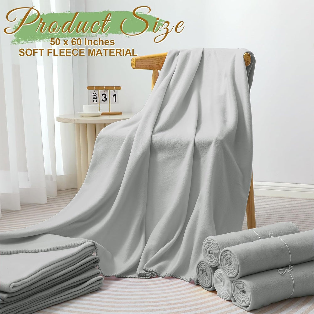 40PCS Gray Blankets Bulk 50 X 60, Soft Lightweight Throw Blanket Kit Cozy Bla...