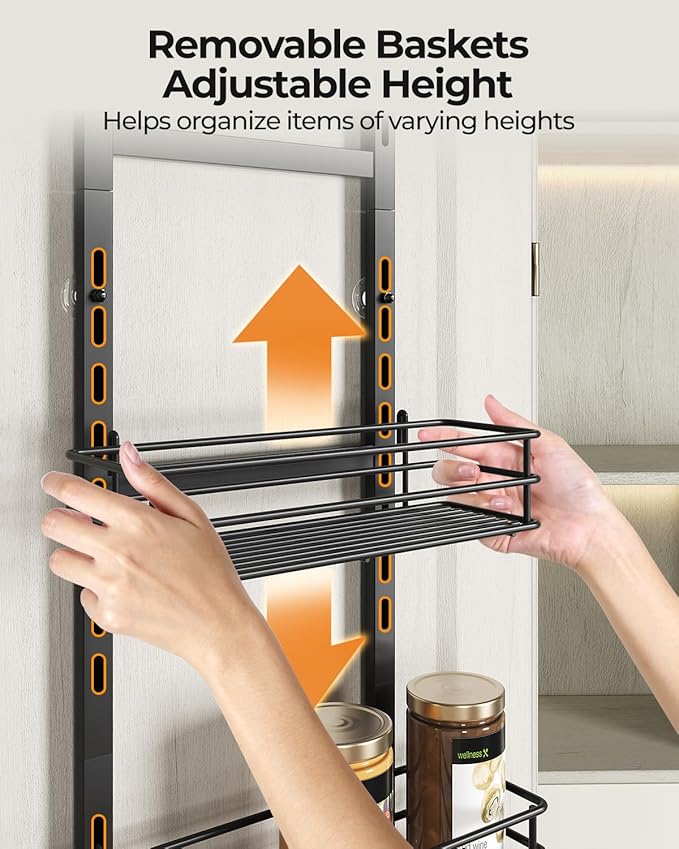 6-Tier Over the Door Pantry Organizer, Cabinet Door Organizer, Kitchen Pantry - Image 4