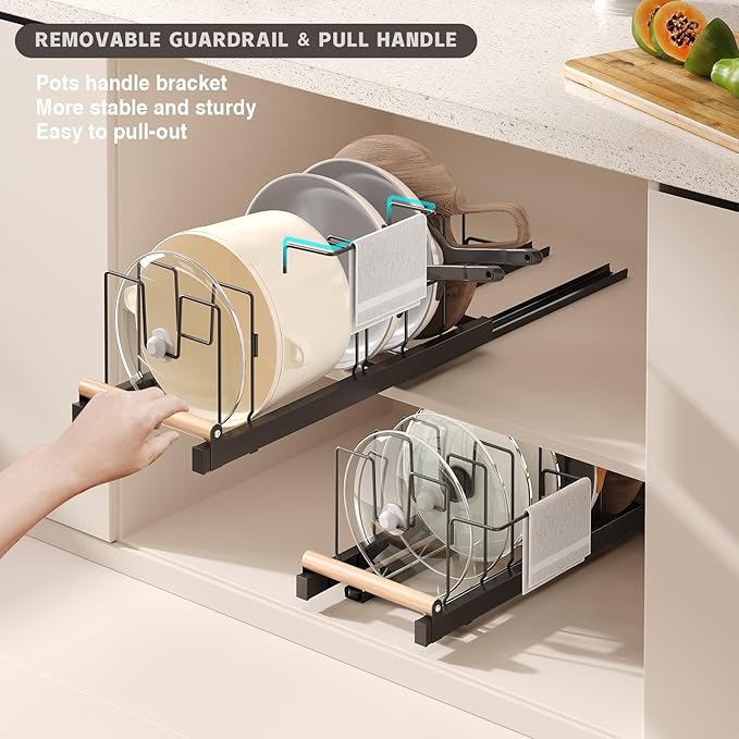 Magheo Pull Out Pots and Pans Organizer Under Cabinet - Image 3