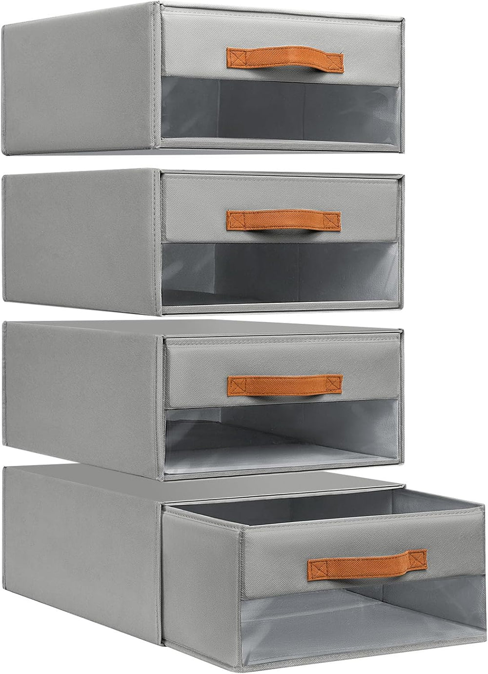 DIMJ Closet Organizers and Storage - Fabric Bins with Drawers for Closet Fold...