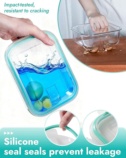 6-Pack Borosilicate Glass Food Storage Containers Set - Image 2