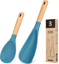 Cooking Spoon and Rice Scooper for Nonstick Cookwares, Wood Handle Spoon for by BADIANO