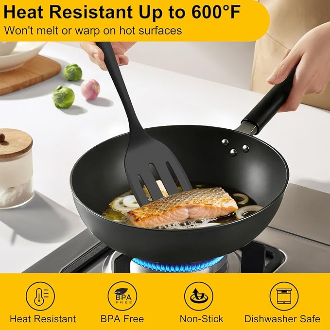 Beijiyi Silicone Spatula Set of 4, 600°F Heat Resistant, BPA Free Kitchen - Image 4
