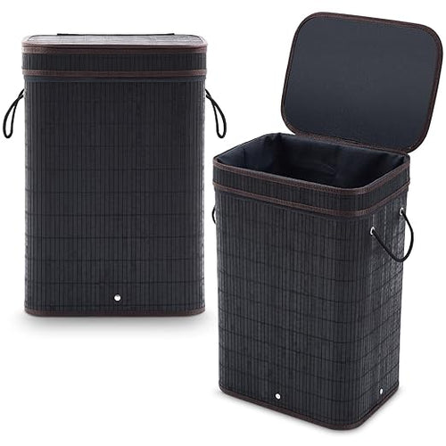 2 Pack 21 Gallon Bamboo Slim Trash Can by Kritkin
