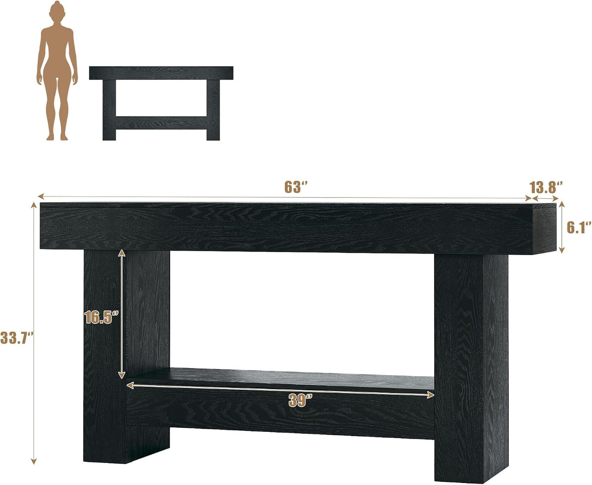 huahuu 63 inches long console table, sofa table shown in use