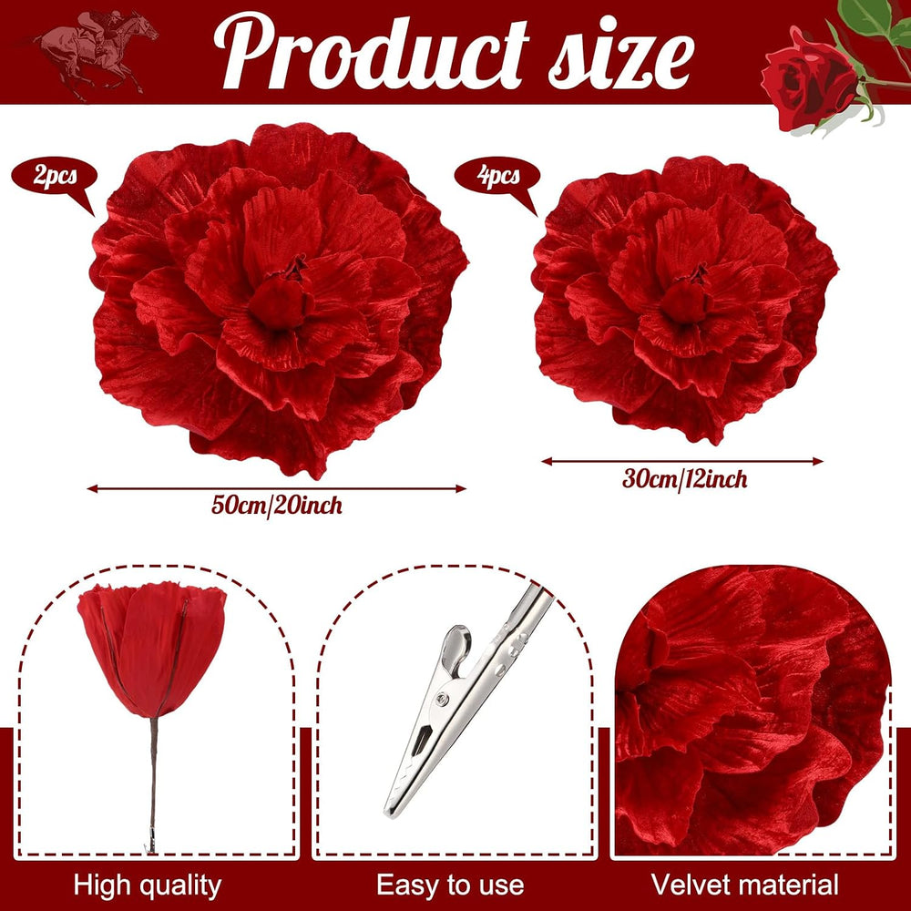 Giegxin 6 Pcs Giant Christmas Flowers Decor Large Christmas Tree Flower
