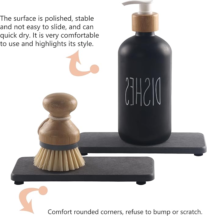 NiuYichee 2 Pcs Water Absorbing Stone Trays, Kitchen/Bathroom Sink Soap Dish - Image 5