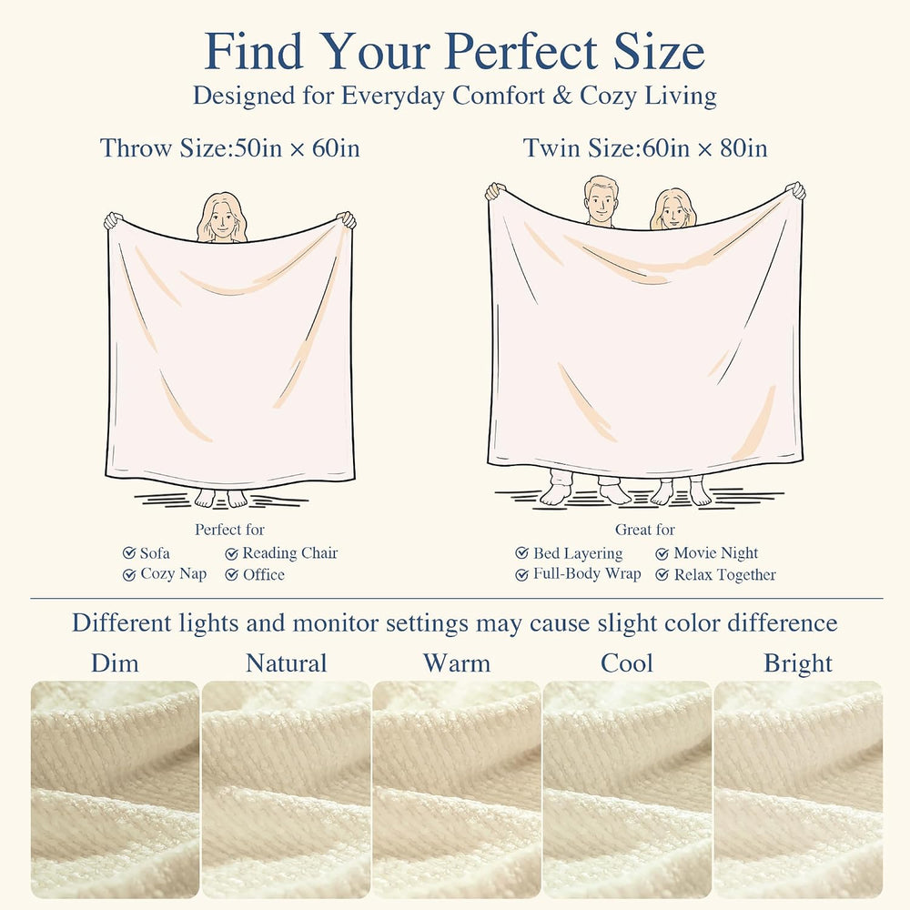 Chenille Throw Blanket for Couch, Cozy Soft Blanket Lightweight Decorative Th...