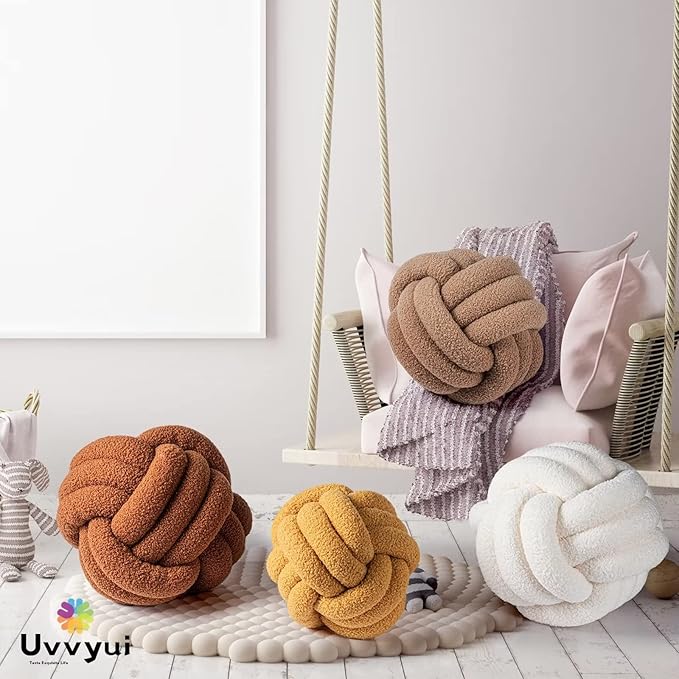 Uvvyui Knot Pillow Ball, Soft Home Decorative Pillows, Round Throw Pillow - Image 7
