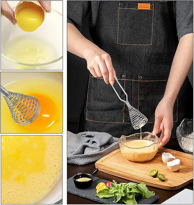 Stainless Steel Spring Coil Whisk Wire Whip Cream Egg Beater Gravy Cream Hand - Image 7