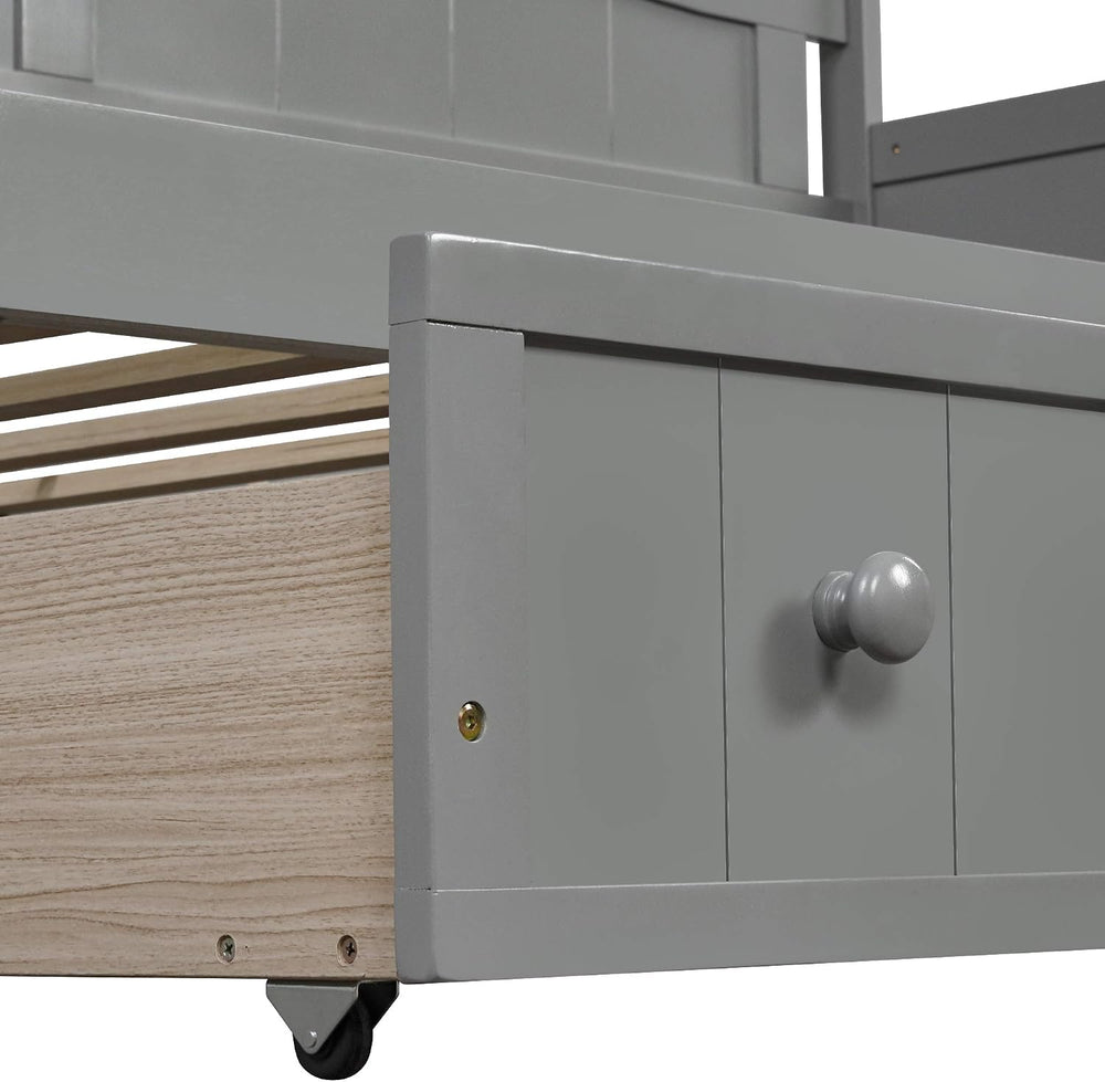SOFTSEA Twin Daybed Frame with Drawers Wood Day Bed with Storage Sofa Bed Fra...