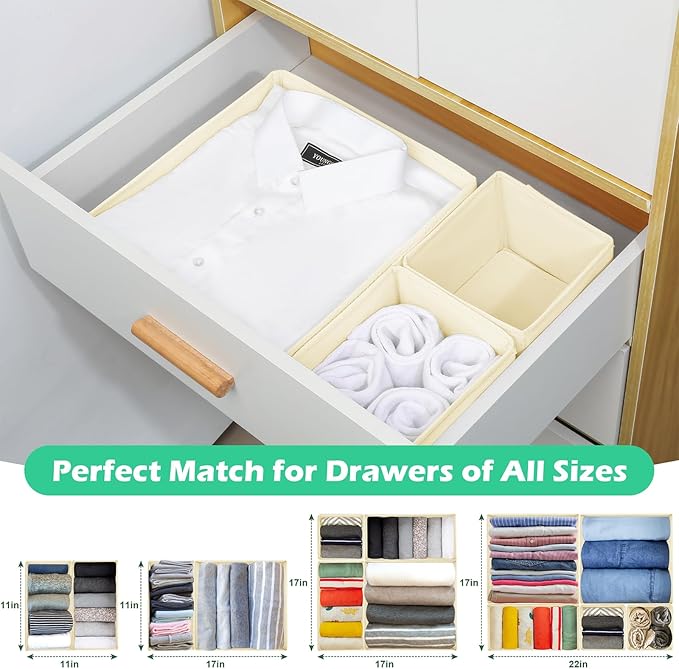 Drawer Clothing Organizer 16-Pack, Fabric Folding Wardrobe Organizer - Image 5