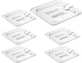 CURTA 6 Pack NSF Notched Food Pan Cover, 1/6 Size Clear Polycarbonate Lid by CURTA