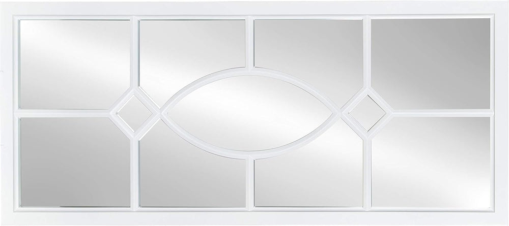 Kate and Laurel Cassat Casual Modern Window Wall Accent Mirror, White