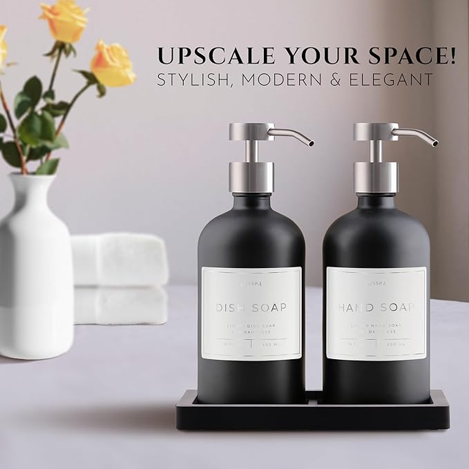 Glass Soap Dispenser Set of 2
