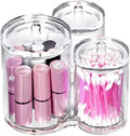 Hipiwe Clear Acrylic Cotton Swab Holder Preminm Quality Round Container Cotton by Hipiwe