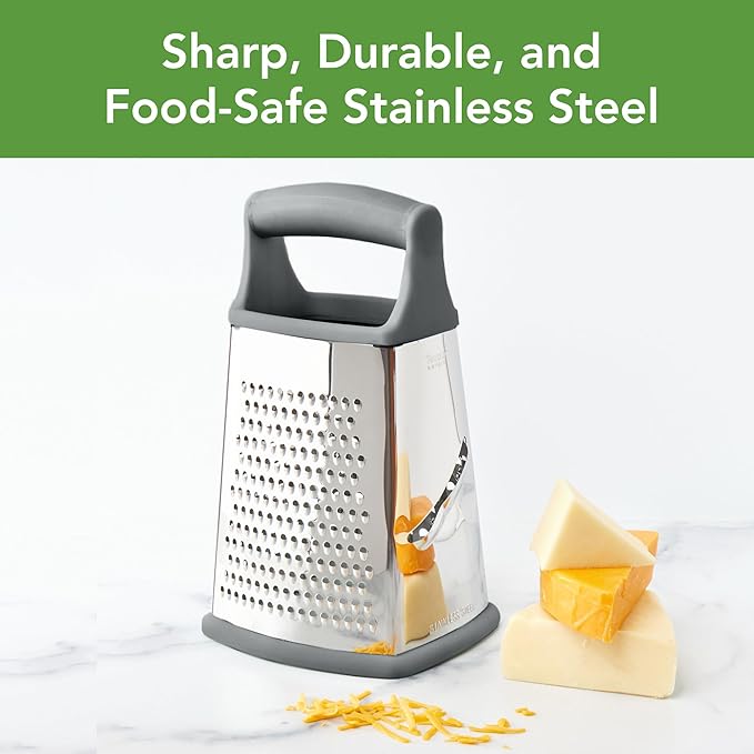 Tovolo Box Grater 4 Sided Large Stainless Steel Cheese Grater - Image 3