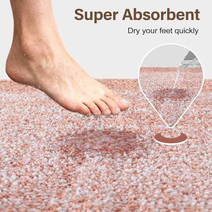 Bathroom Rugs 24x17 Non Slip Washable, Soft Absorbent Quick Dry Mats - Image 7