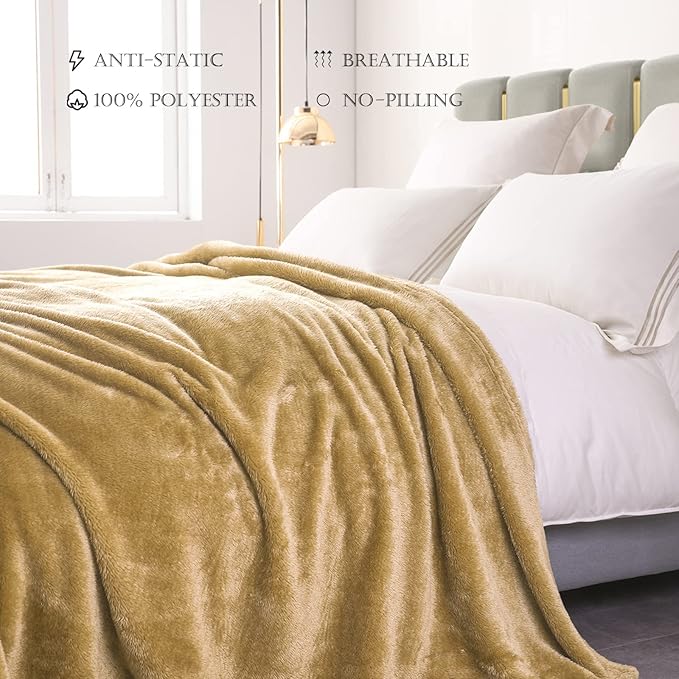 Exclusivo Mezcla Plush Fuzzy Fleece Bed Blanket King Size, Super Soft, Fluffy - Image 4