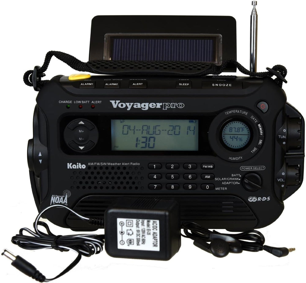 Kaito Voyager Pro KA600 Digital Solar Dynamo Hand Crank AM/FM/LW/SW & NOA...