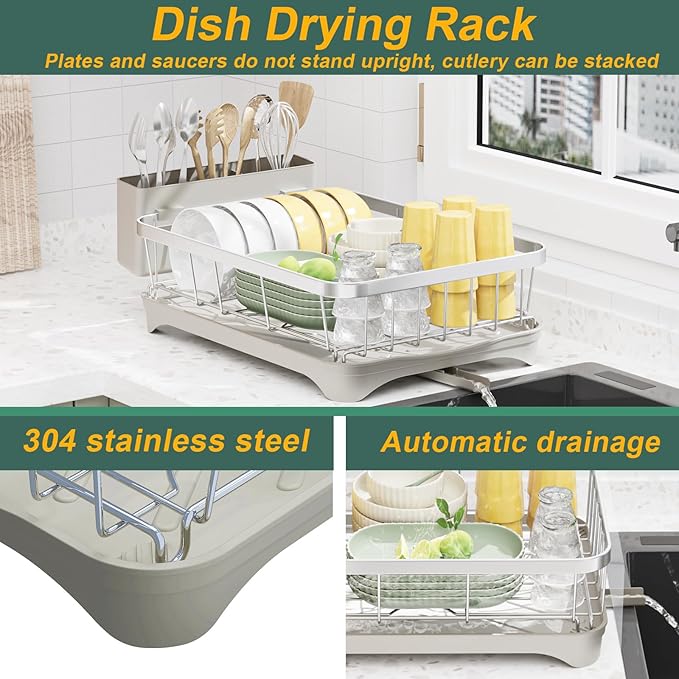 LIYI Dish Drainer, Large Capacity Storage, - Image 2