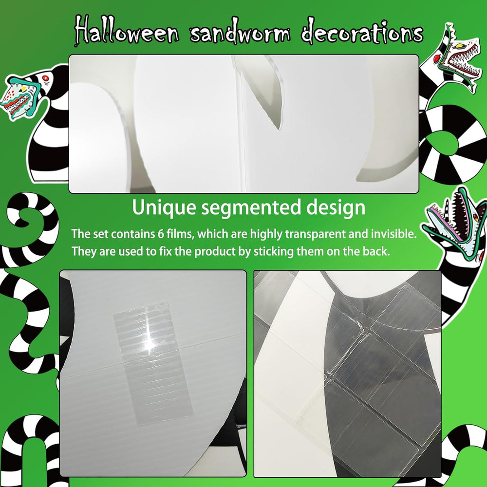 11 Pcs Black & White Sandworm Yard Sign Halloween Decorations