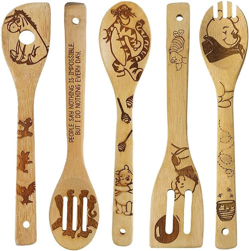 5 Cartoon Wooden Spoons for Cooking by FUTERLY