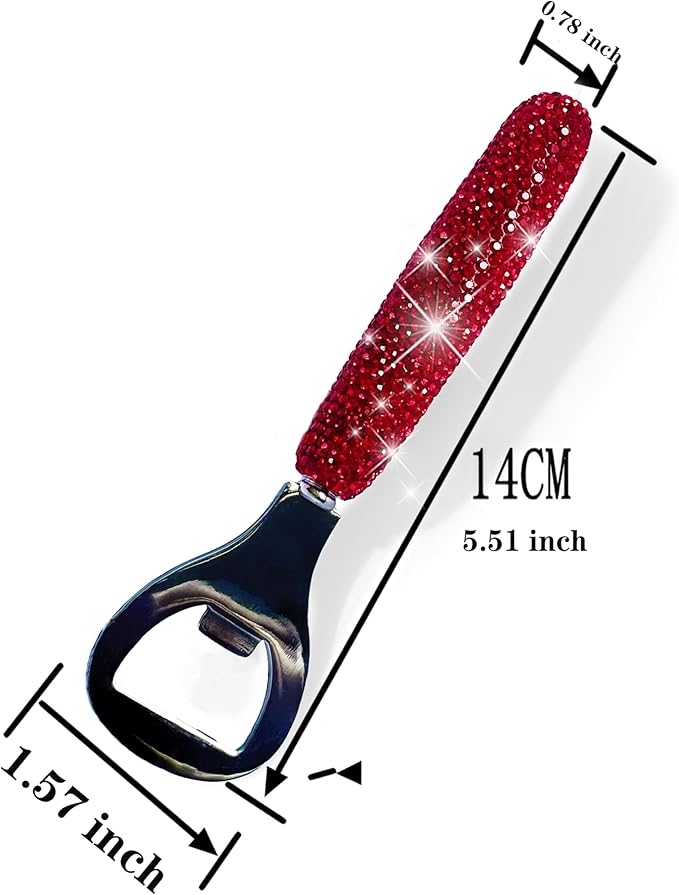 Handcrafted Red Crystal Bling Beer Opener – Sparkle Diamond Bottle Openers - Image 7