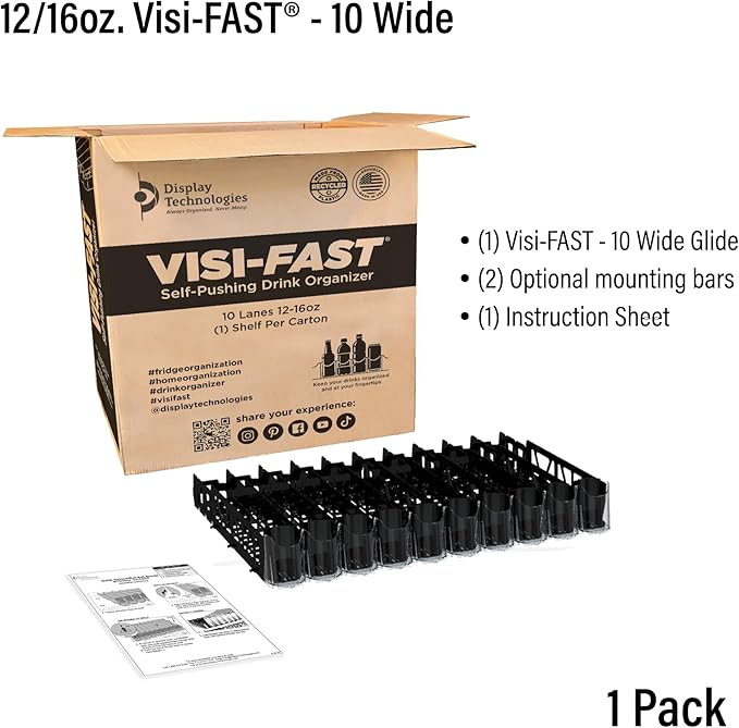Display Technologies Visi-FAST Spring Push Drink Dispenser, Refrigerator