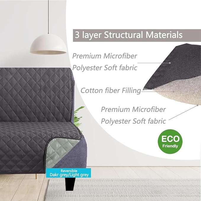 U-NICE HOME Futon Sofa Covers Reversible Sofa Slipcover Armless Cover Furniture - Image 3