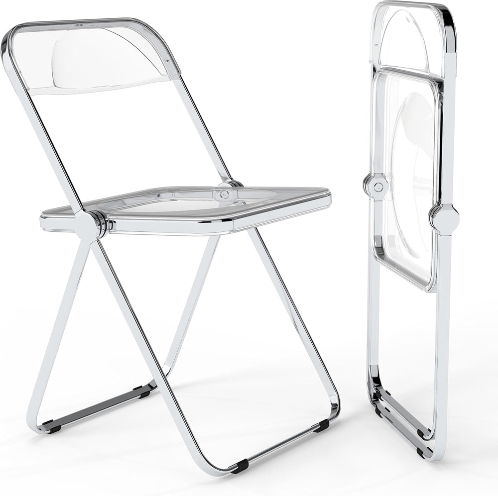 Real Relax Acrylic Folding Chairs,Foldable & Stackable Clear Chairs with ...