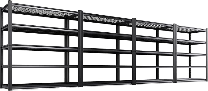 Set of 4 Garage Shelving-3000 lbs 5 Tier Storage Shelves, Adjustable Heavy Duty by Unknown