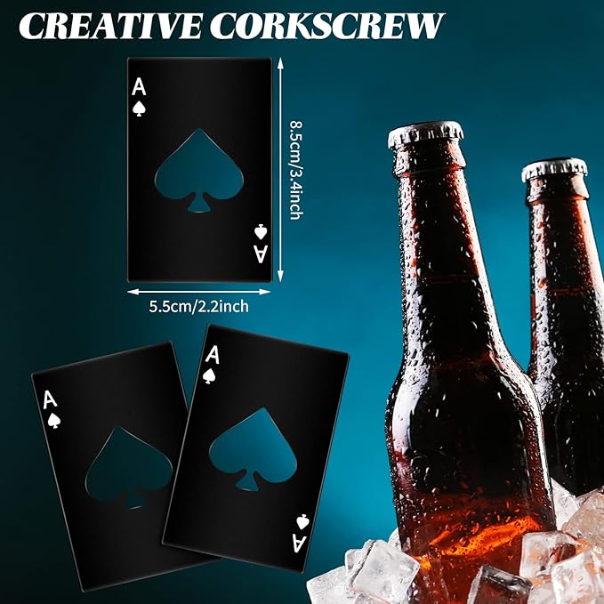 Chumia Poker Card Bottle Openers Stainless Steel Poker Card Beer Ace Bottle Cap - Image 3