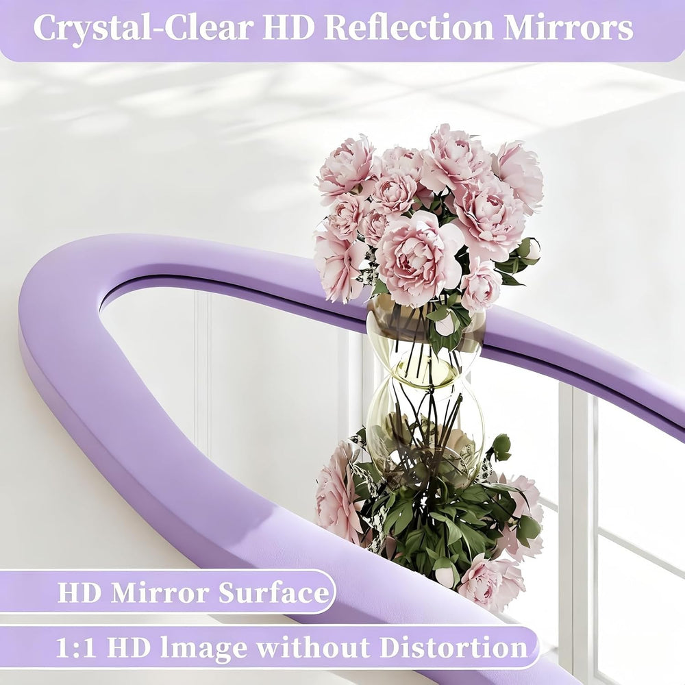 Dewfig Full Length Mirror, 63" x 24" Flannel Full Body Mirror, Violet