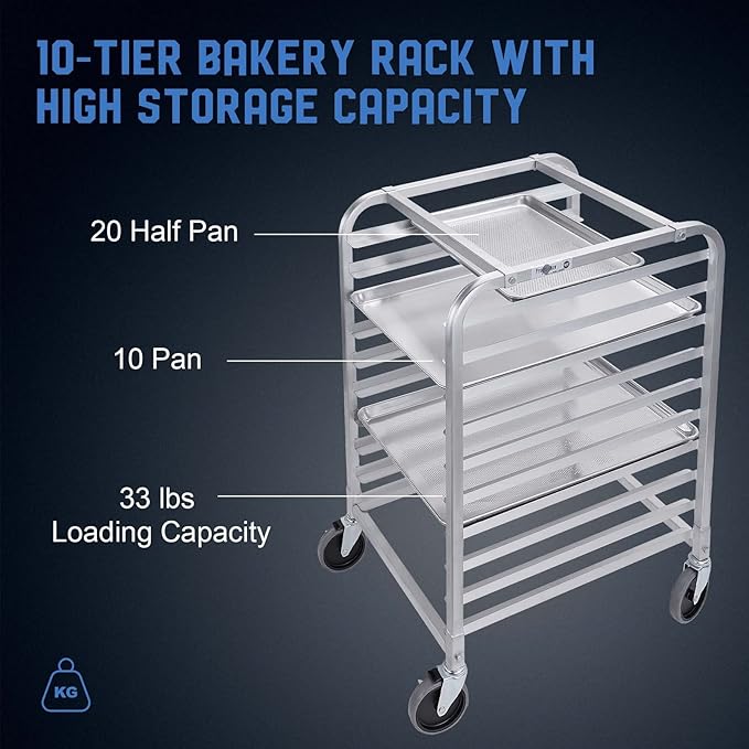 Profeeshaw Bun Pan Bakery Rack 10 Tier