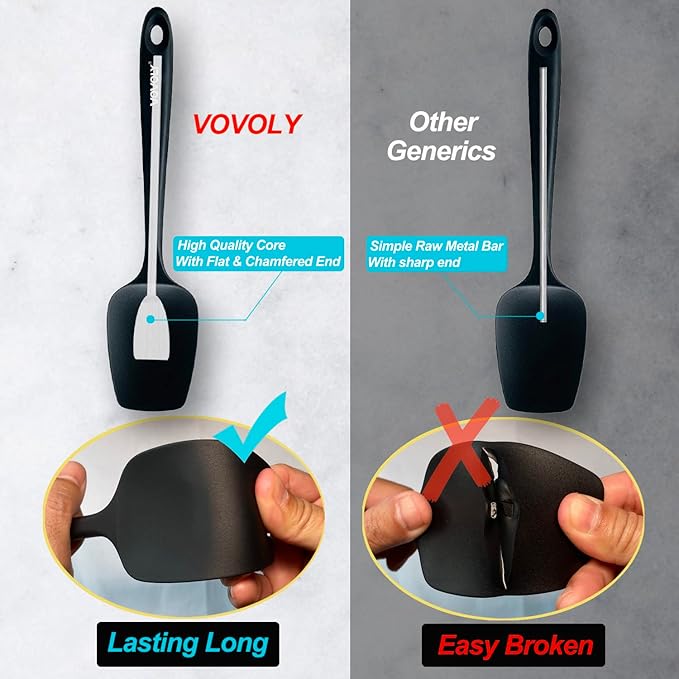 Silicone Spatula Set, High Heat Resistan Rubber Spoon Spatula, Non-Stick - Image 4
