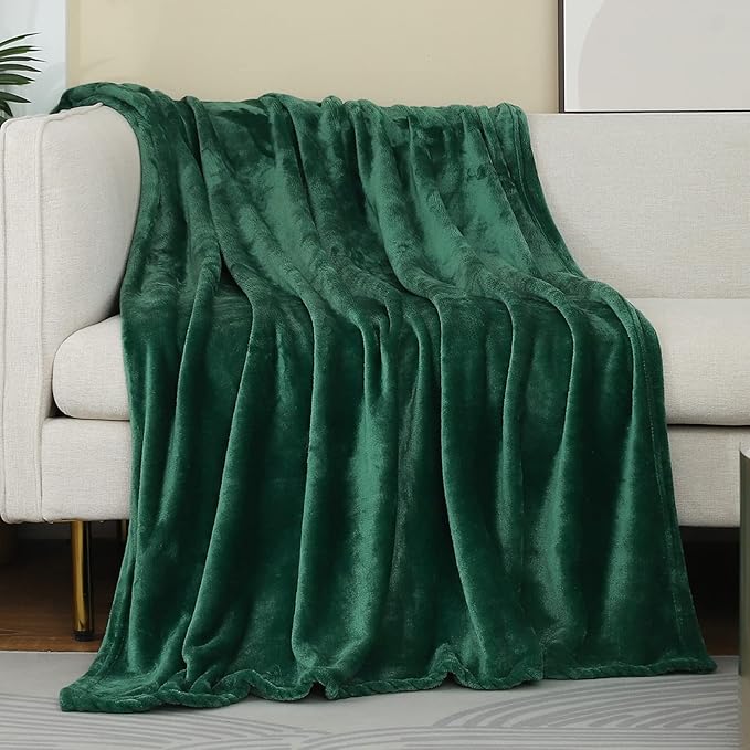 JIAHANNHA Green Throw Blanket Fleece Blanket Throw Size, Super Soft Cozy Plush by JIAHANNHA